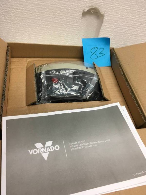 lot 83 image: Vornado VH200 1500-Watt Vortex Whole Room Electric Portable Fan Heater in good working condition