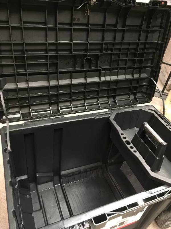 lot 91 image: Husky 37 in. Mobile Job Box Utility Cart Black