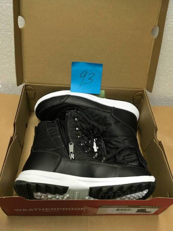 lot 93 image: Weatherproof Brand, Ladies Sneaker Boot, Black, Sz 9 not used