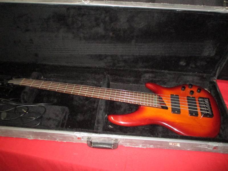 Samick Custom Electic Guitar, beautiful wood and looks to be in beautiful  condition. Its in a wood box and comes with a cord