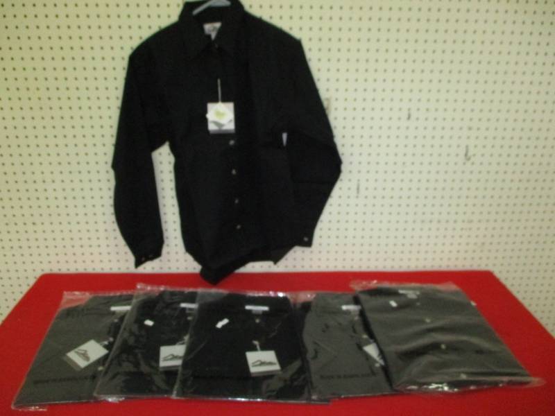 5 Size Largel Ladies Shirts new in Plastic. One on hanger is a display