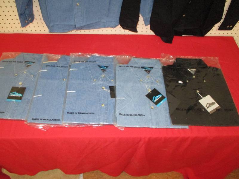 5 Size Small Mens Shirts New Ones on hanger is a display