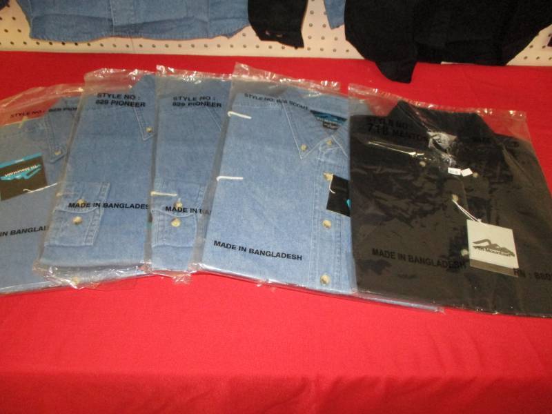 5 Size Small Mens Shirts New Ones on hanger is a display