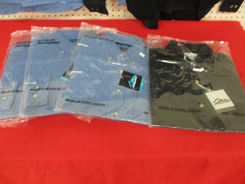 4 Size Small Mens Shirts New Ones on hanger is a display