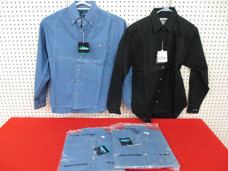 4 Size Small Mens Shirts New Ones on hanger is a display
