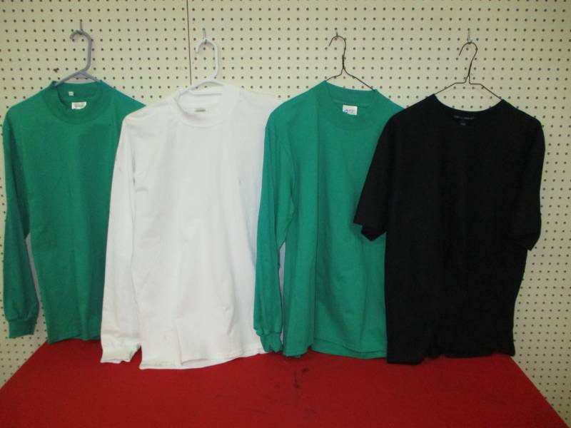 4 Size Small Mens Shirts New Ones on hanger is a display