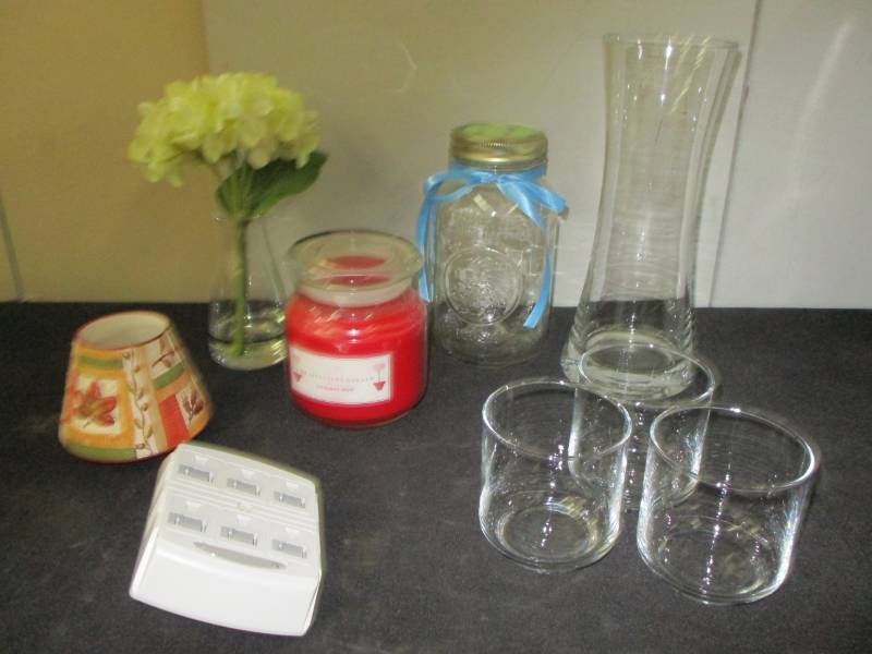 Glassesvotives, candle, vase and more