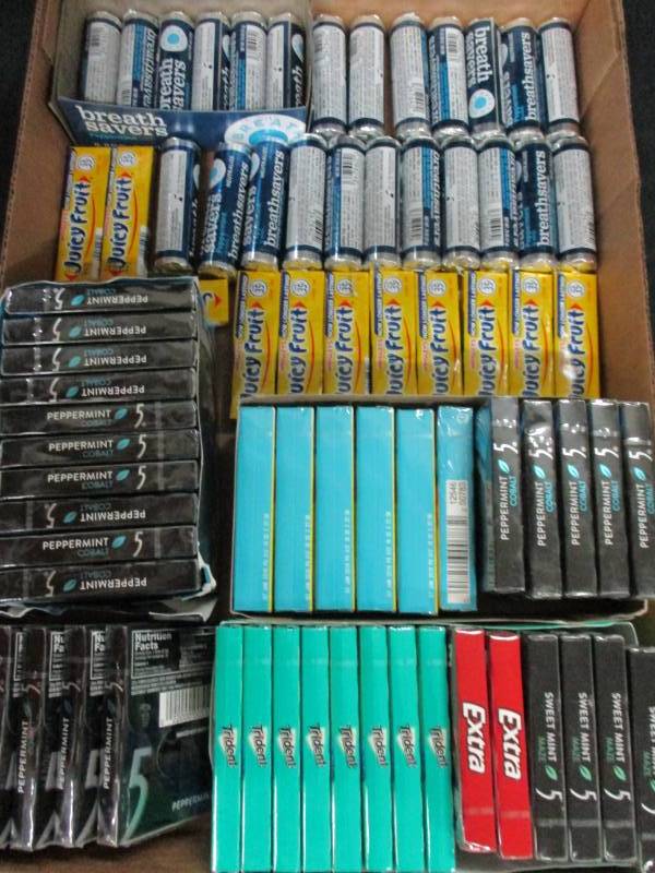 75 Packs of gum or mints