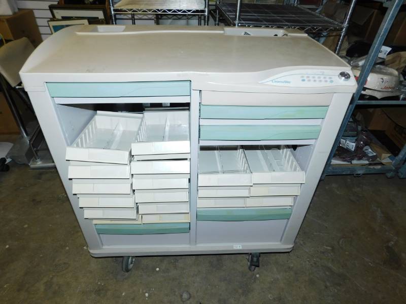 White Medical Cart On Wheels