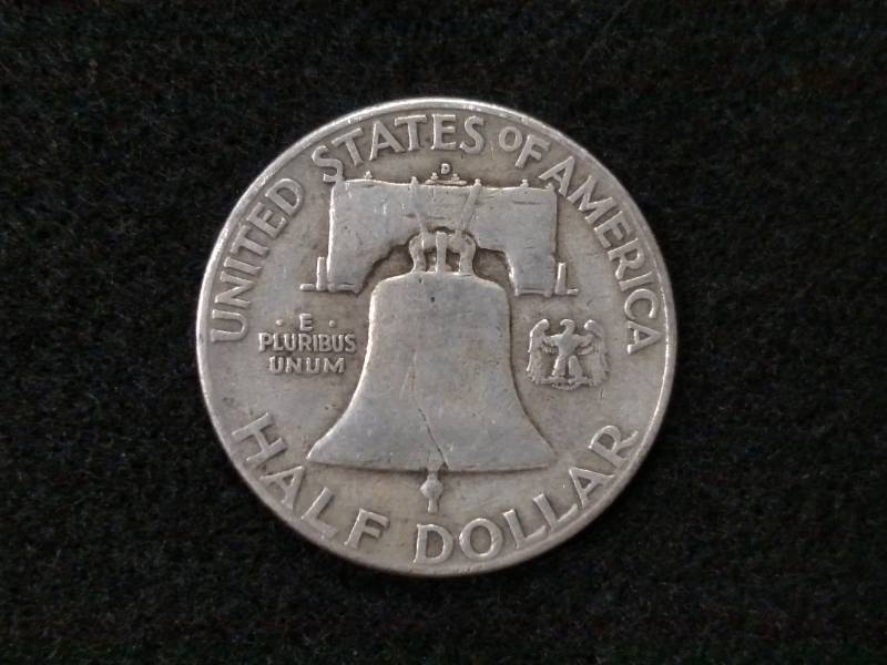 1951 D Franklin Silver Half Dollar...