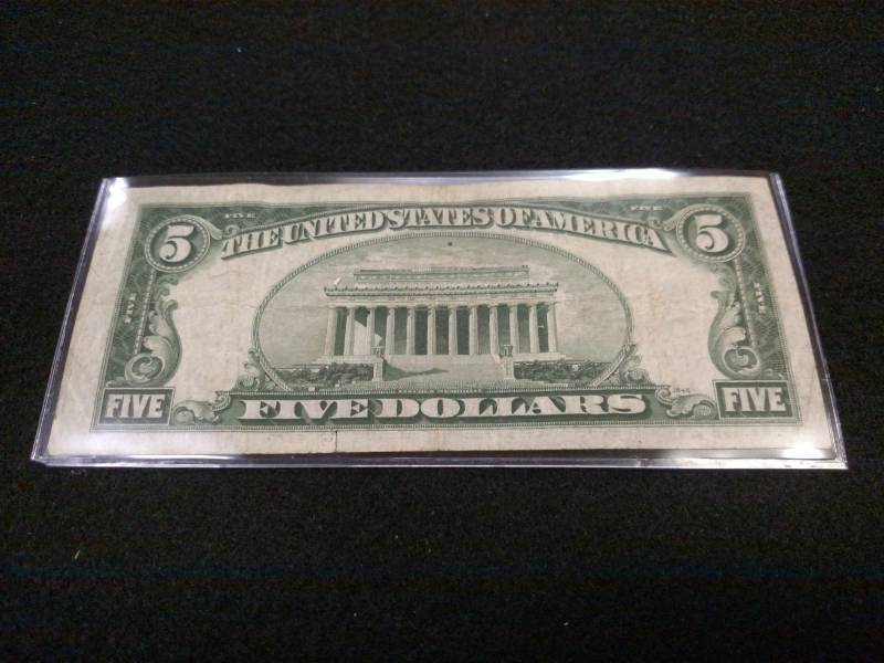 1928 D Five Dollars Red Seal Note...