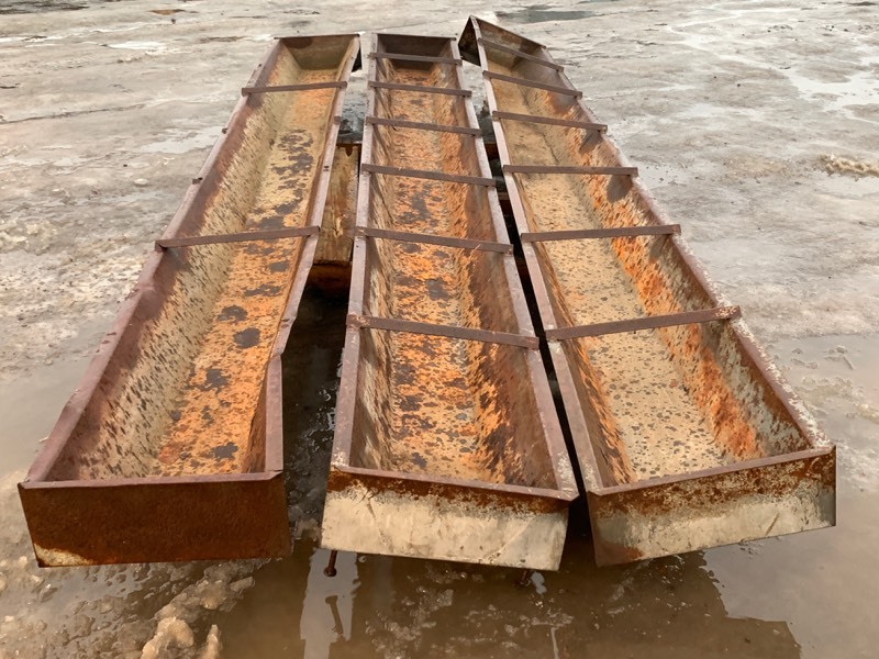 (3) 12ft Livestock Feeder Troughs
