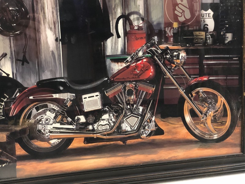 lot 18 image: Framed Custom Motorcycle Print