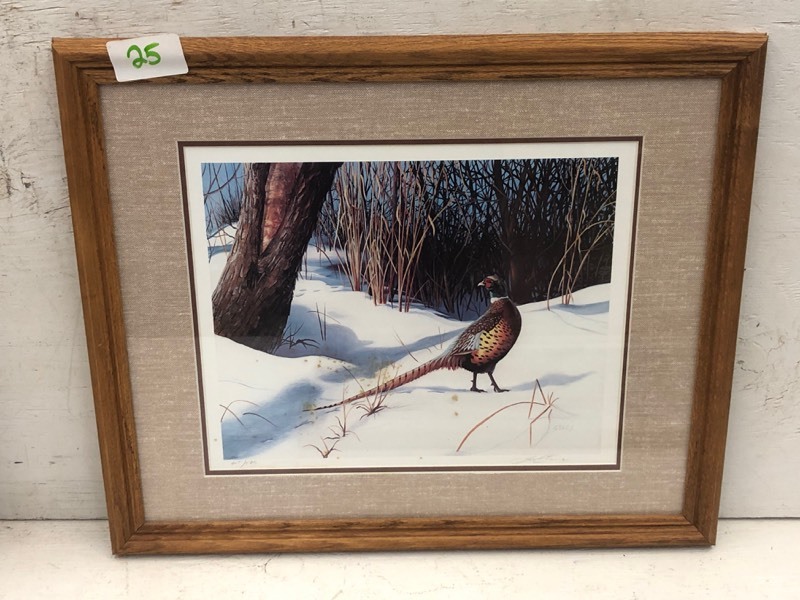 lot 25 image: Framed, Signed & Numbered  Pheasant Print