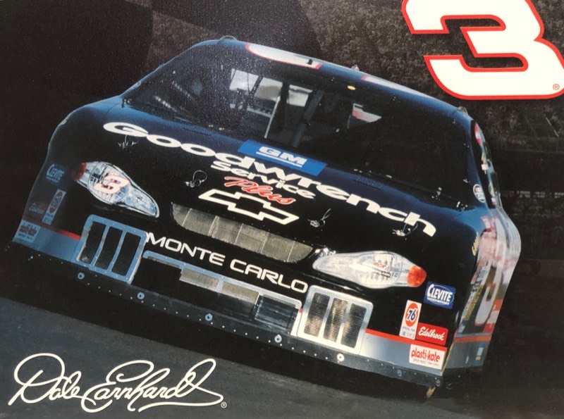 lot 16 image: Lithographed Dale Earnhardt Steel Sign