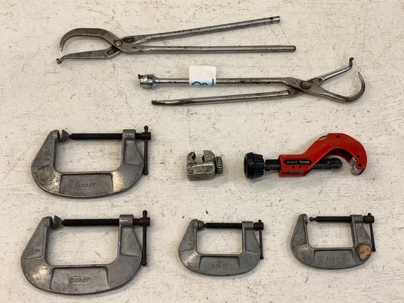 lot 68 image: Assorted C-Clamps, Tube Cutters, Etc