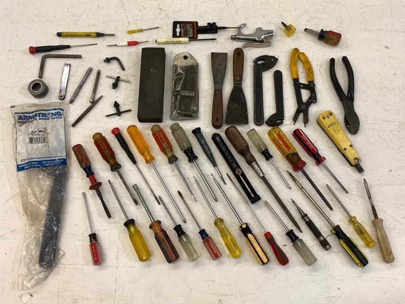 lot 70 image: Assorted Hand Tools, Air Tool Accessories, Hardware, Etc