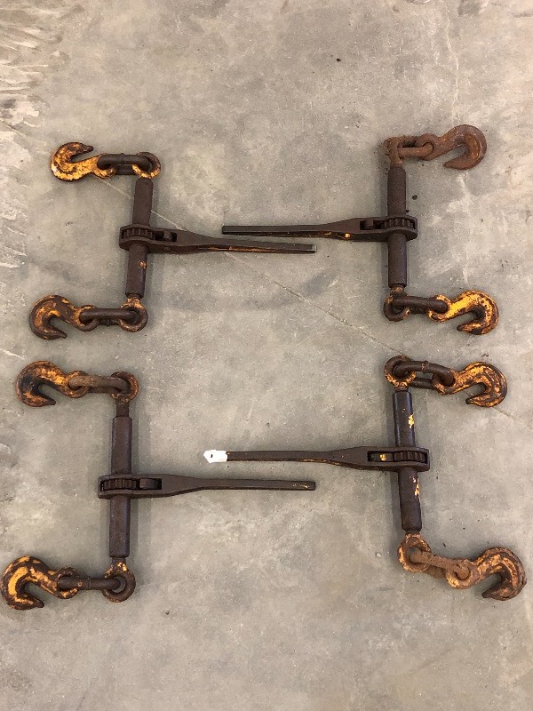 lot 38 image: (4) Ratcheting Chain Binders