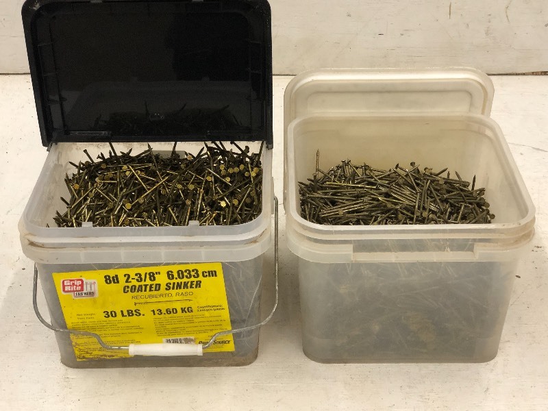 lot 57 image: (2) Buckets Of Sinker Nails