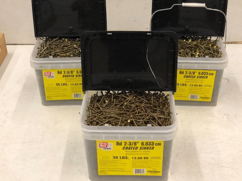 lot 59 image: (3) Buckets Of Sinker Nails