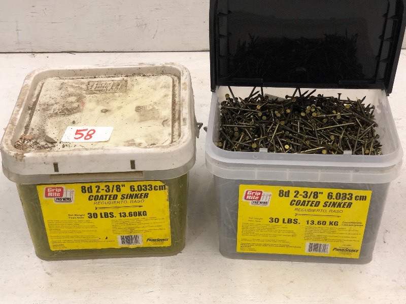 lot 58 image: (2) Buckets Of Sinker Nails