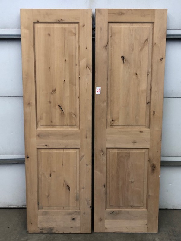 lot 72 image: (2) Knotty Alder Doors