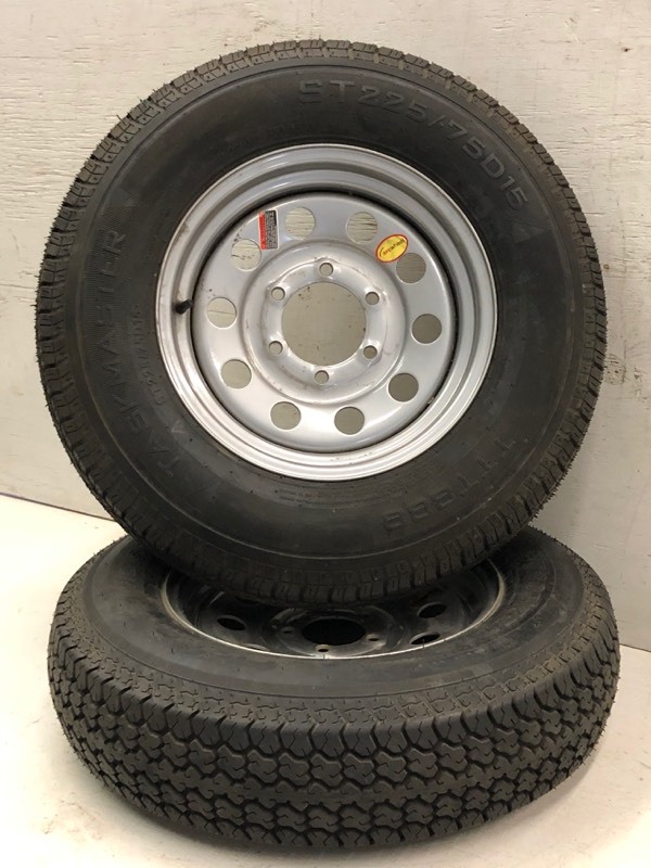 lot 97 image: (2) 15 Trailer Wheels & Tires