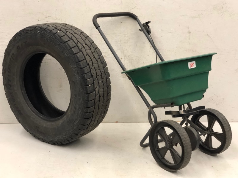lot 125 image: Fertilizer Spreader & Cooper Tire