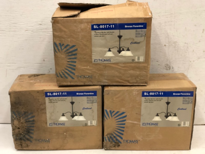 lot 127 image: (3) Unused Thomas Light Fixtures