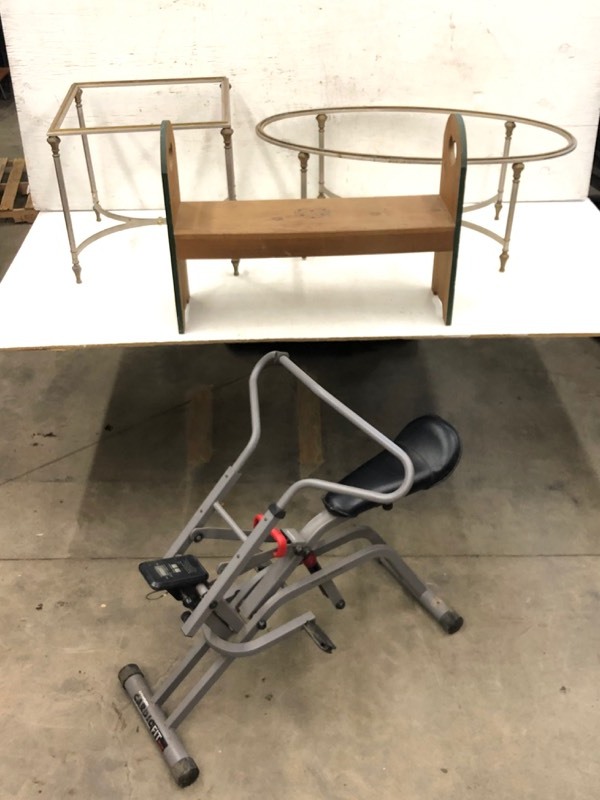 lot 133 image: Exercise Bike, Entry Bench Table Frames