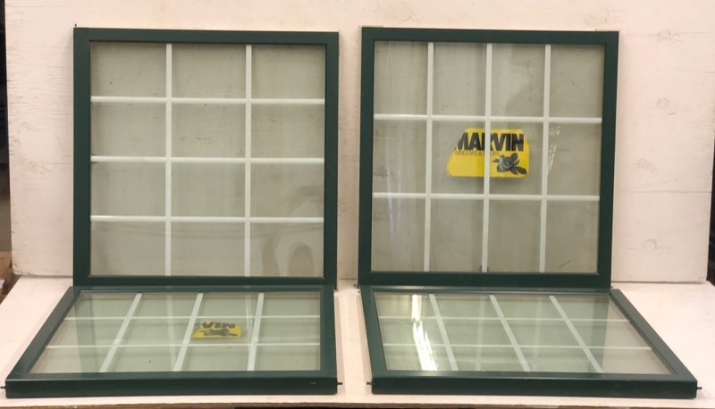 lot 129 image: (4) Wood-Framed Window Inserts