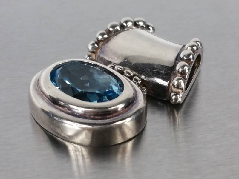 lot 55 image: Aquamarine Slide Pendant in Sterling Silver
