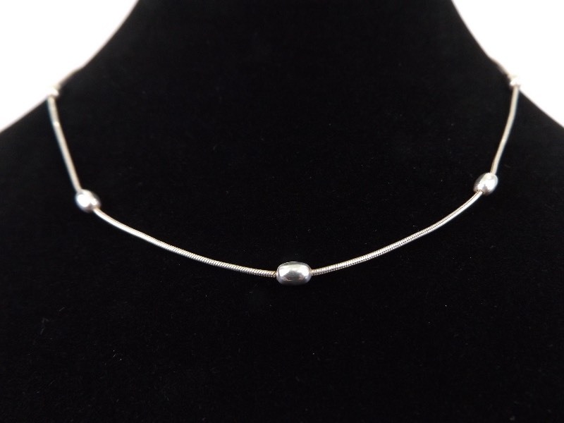 .925 Sterling Silver Bead Pendant Necklace