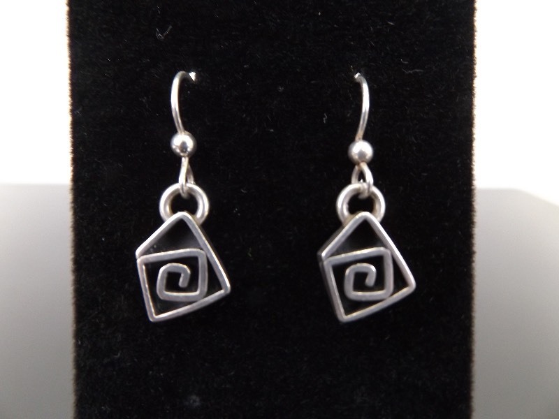 .925 Sterling Silver Modern Swirl Earrings
