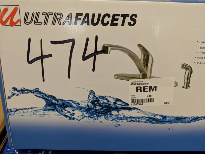 lot 474 image: Ultra Faucets 1-Handle Kitchen Faucet - Stainless