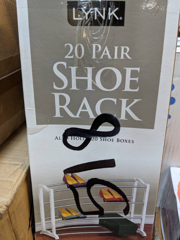 lot 518 image: LYNK 20 Pair Convertible Shoe Rack
