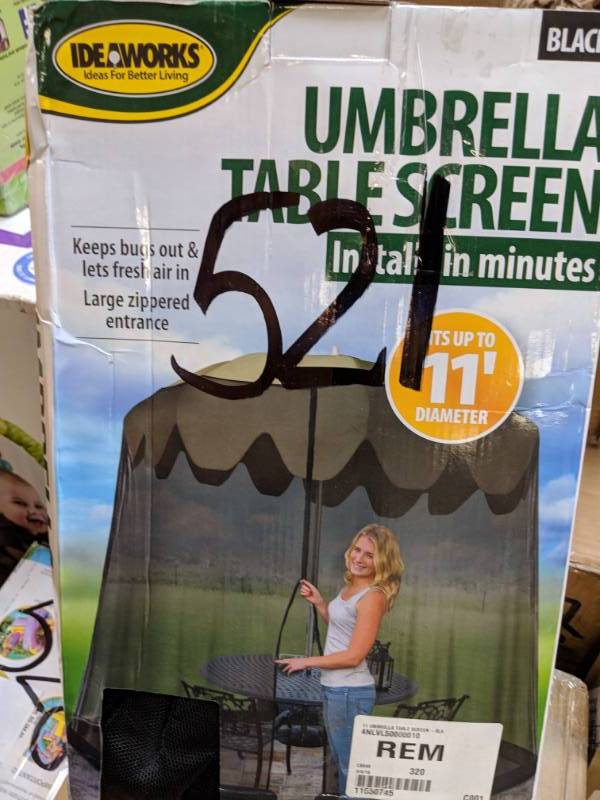 lot 521 image: Ideaworks 11 Patio Umbrella Table Screen