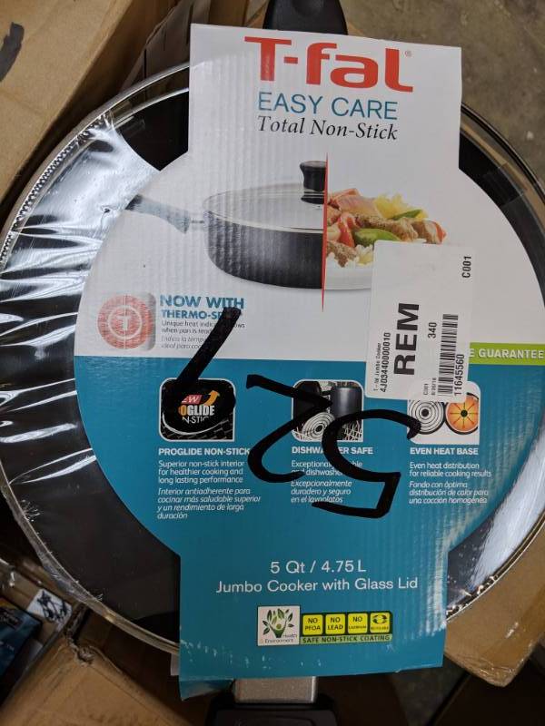 lot 529 image: T-fal 5-Qt. Jumbo Cooker with Glass Lid