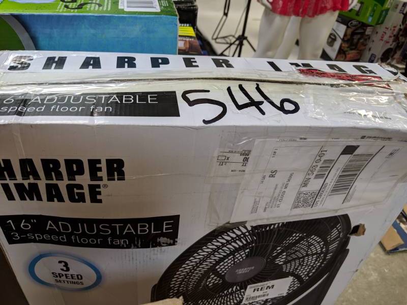 lot 546 image: Sharper Image 16 Floor Fan - Black, TSI-FF170-BLK