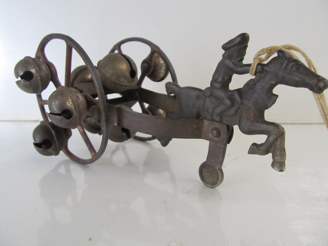 lot 30 image: Original Antique 1870s Cast Iron Paul Revere Bell Pull Toy