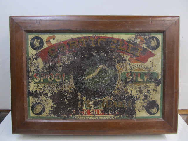 lot 39 image: Antique Corticelli Advertsing Spool Cabinet