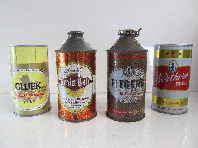 lot 45 image: Group of Vintage Beer Cans incl. Cone Top