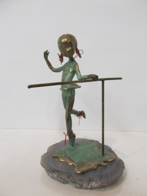 lot 77 image: Vintage Signed Bronze Ballet Girl Sculpture