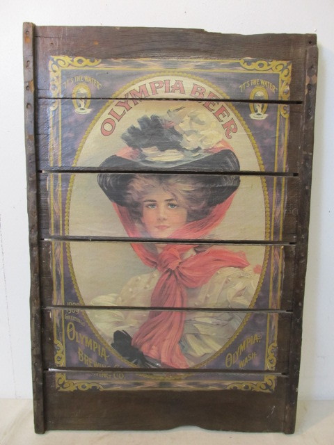 lot 85 image: Large Vintage 1970s Beer Advertising Sign on Barnwood