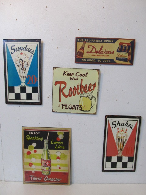 lot 91 image: Good Quality Heavy Metal Vintage Style Advertising Signs