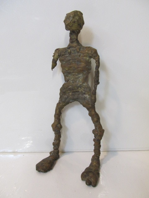 lot 95 image: Vintage Mid Century Brutalist Bronze Sculpted Figure