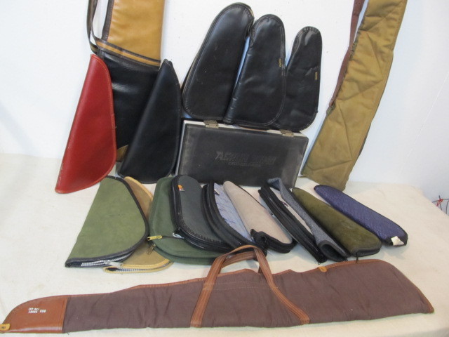 lot 96 image: LARGE Lot of Rifle & Pistol Gun Cases