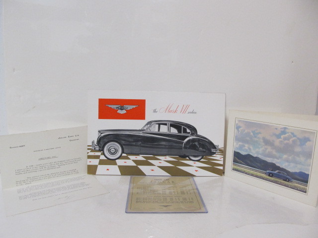 lot 130 image: Awesome 1950s JAGUAR Dealer Brochure Price List & Letter