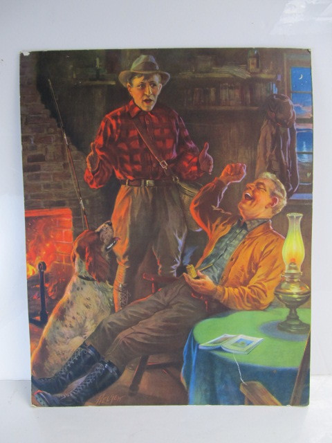 lot 139 image: Vintage 1940s 2-Sided CHARLES RELYEA Illustration Print 
