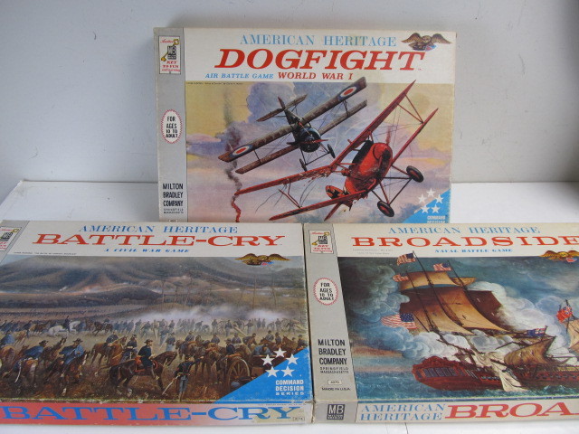 lot 140 image: 3 Vintage Milton Bradley American Heritage Military Board Games